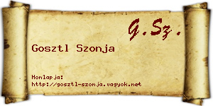 Gosztl Szonja névjegykártya